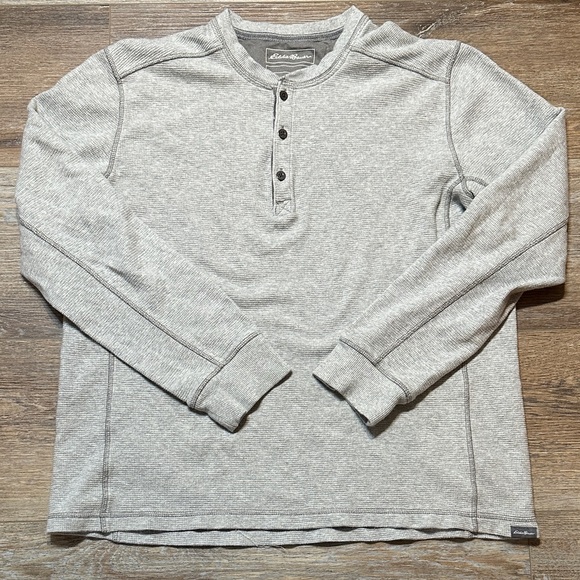 Eddie Bauer Other - Eddie Bauer Light Gray Henley Shirt